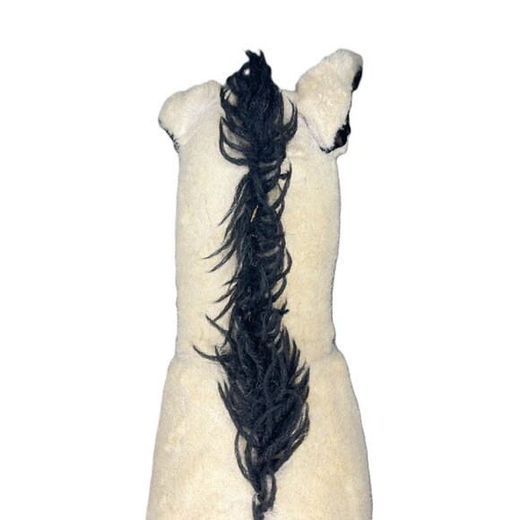 Vintage Plush Donkey Stuffed Animal Toy Beige & Black Button Tail - Picture 6 of 11